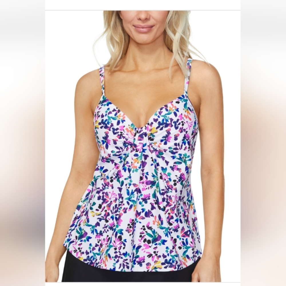 Island Escape Floral Swim Top